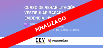 Curso de Rehabilitación Vestibular basada en la evidencia. Nivel I (EAFV) DR 10